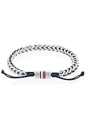 Tommy Hilfiger Jewelry Pulsera Entrelazada de Acero Inoxidable y Nylon para Hombre con Cierre Ajustable - 2790511