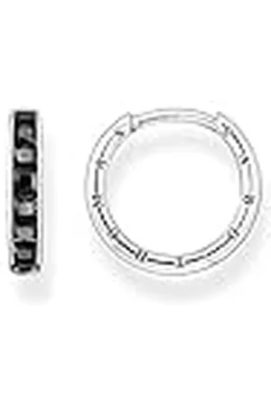 Thomas Sabo Pendientes de aro para mujer en color plata de ley 925 con circonitas, tamaño: 20 x 2 mm, CR668-643-11, 20x2 mm, Plata de ley, Circonia cúbica 1