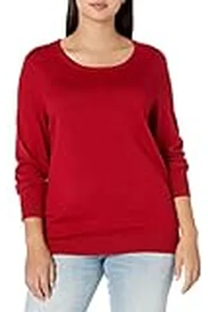 Amazon Jersey de Cuello Caja Ligero de Manga Larga (Disponible en Tallas Grandes) Mujer, , XXL