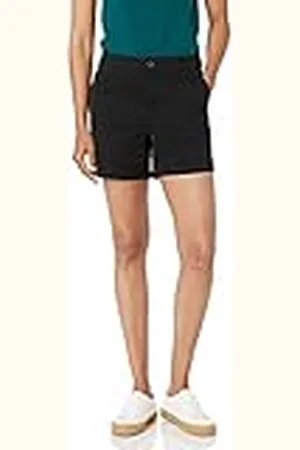 Amazon Pantalón Corto Caqui de Talle Medio Ajustado y con Entrepierna de 13 cm (Disponible En Cortes Rectos y Curvos) Mujer, , 46