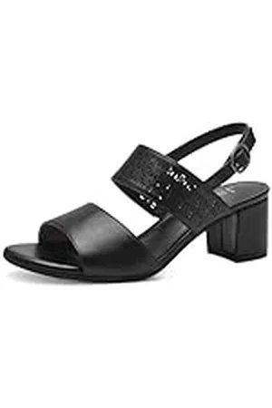 Jana Softline 8-28368-42 001 Black Absatzsandale Komfortable Mehrweite Alltagsschuh Festlich Elegant, Sandalia con talón Mujer, , 39 EU Ancho