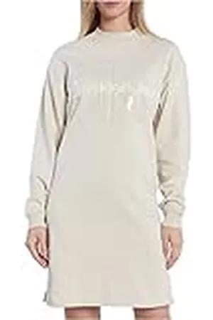 Calvin Klein Jeans Glossy Monogram Crew Neck Dress J20J219075 Vestidos con Capucha, , M para Mujer