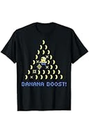 Minions Pirámide de píxeles de Banana Boost Minion Camiseta