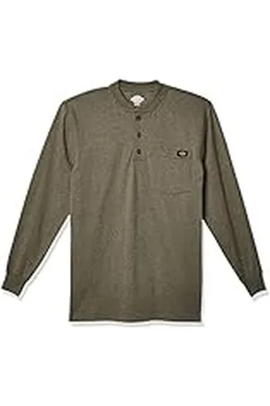 Dickies Long Sleeve Heavyweight Henley Camisa, , XXL para Hombre