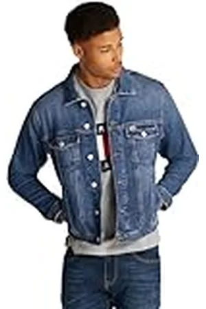 Tommy Hilfiger Cazadora vaquera Hombre Ryan con bolsillos en el pecho, Azul (Denim Dark), S