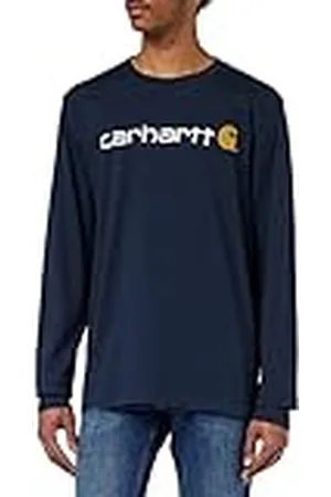 Carhartt Hombre, Camiseta De Manga Larga Con Logotipo Gráfico, Tejido Grueso, Ajuste Ligeramente Holgado, , M