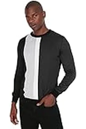 Trendyol Suéter Regular de Cuello Redondo con Eslogan Sudadera, , S para Hombre