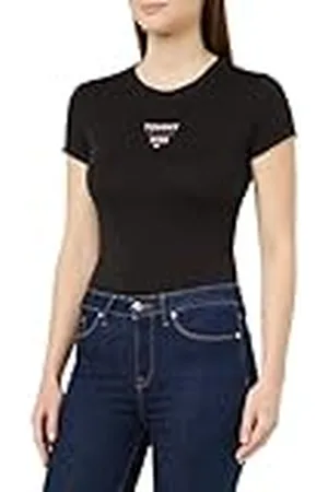 Tommy Hilfiger TJW Slim Essential Logo 1 SS DW0DW17357 Camisetas de Manga Corta, , L para Mujer