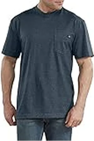 Dickies Camiseta Pesada de Manga Corta con Cuello Redondo, Baltic Blue Heather, M para Hombre