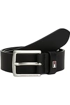 Tommy Hilfiger Cinturón Infantil Unisex Kids Leather Belt de piel, Negro (Black), L-XL