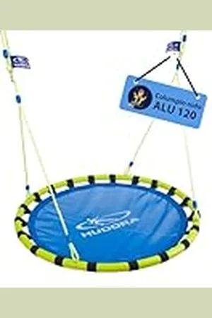 HUDORA Columpio Nido ALU 120 - Columpio Interior & Exterior - Columpio Colgante con un Diámetro de 120 cm - Red Ajustable en Altura para Niños & Adultos hasta 120 kg