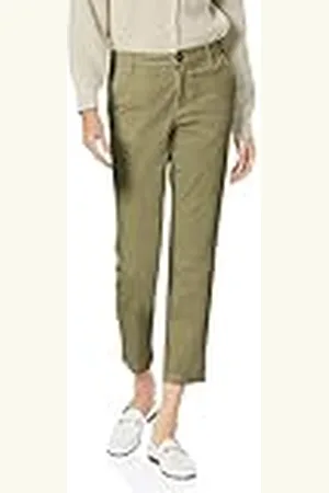 Amazon Pantalón Caqui de Talle Medio Corte Ajustado Pernera Cónica (Disponible en Tallas Grandes) Mujer, , 66 Grande