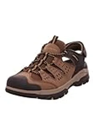 Skechers Tresmen Menard, Sandalias Hombre, Malla sintética marrón y Negra, 39.5 EU