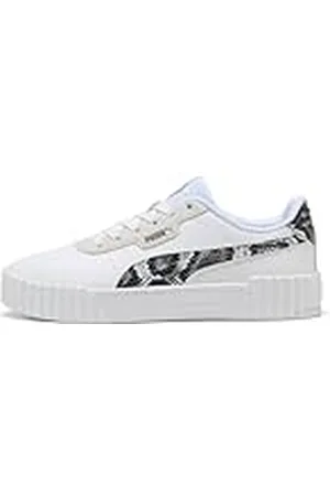 PUMA Carina 3.0 Snake Chic, Zapatillas Mujer, White-Vapor Gray Aged Silver, 38.5 EU