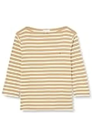 Tommy Hilfiger Camiseta de Manga Larga de Algodón para Mujer, Multicolor (Breton Stp/ C Khaki/ Ecru), 46