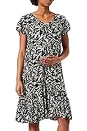 Supermom Vestido de Manga Corta con Estampado de Hojas, , 54 para Mujer