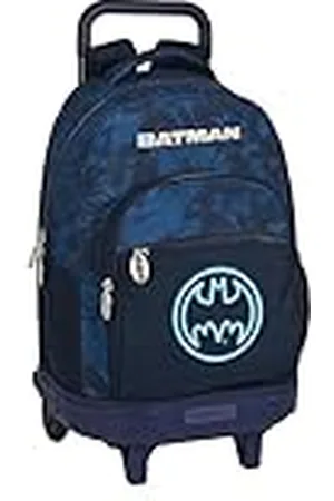 Safta Batman Legendary - Mochila Grande con Ruedas, Compacta, Extraíble, Ideal para Niños de Diferentes Edades, Cómoda y Versátil, Calidad y Resistencia, 33x22x45 cm, Color