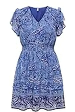ONLY Onlvalentina Life S/S Smock Dress CS PTM Vestido de Verano, Turquesa, S para Mujer
