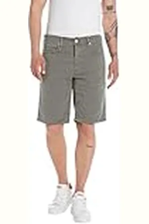 Replay Pantalones cortos vaqueros con elástico para hombre, gris (Medium Grey 176), 27W