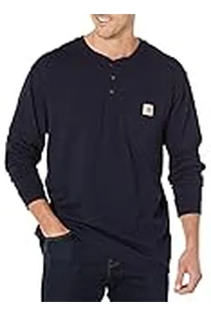 Carhartt Pocket T-Shirt de manga larga con cuello Henley, Loose Fit, tejido grueso Para Hombre, , L