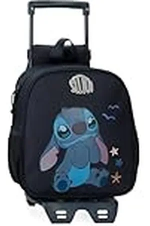 Disney Joumma Stitch Mochila Preescolar con Carro Negro 23x25x10 cms Poliéster 5,25L
