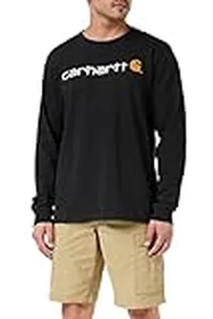 Carhartt Hombre, Camiseta De Manga Larga Con Logotipo Gráfico, Tejido Grueso, Ajuste Ligeramente Holgado, , XS
