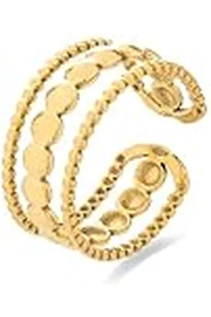 Luxenter Anillo Mujer en Aleación de Metal Color Acabado en Oro Amarillo de 18k Ajustable Modelo Faini