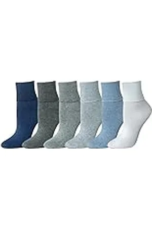 Amazon Calcetines Ligeros con Puño Doblado Mujer, 6 Pares, , 38.5-43