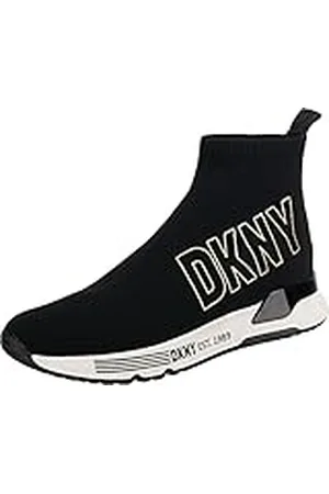 DKNY Nona Sock Slip on Sneaker, Zapatillas Mujer, Dorado (Blk/Gold), 36 EU