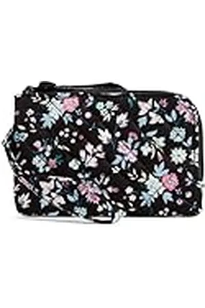 Vera Bradley Cartera de algodón con Doble Cremallera para Mujer con protección RFID, diseño botánico Ditsy, Talla única