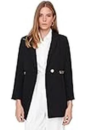 Trendyol Damen Modest Figurbetont Zweireihig Plain Webstoff Jacke Abrigo, , 40 De Las Mujeres
