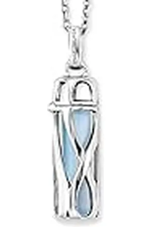 Engelsrufer , Collar de Cadena Plata esterlina ágata Mujer, , Länge: 50 cm - ERN-Heal-BA-S