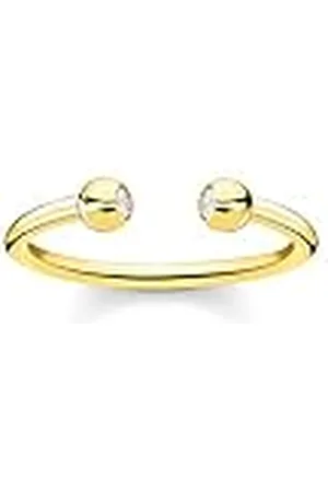Thomas Sabo Anillo bolas con piedras plata chapada en oro TR2319-414-14-48