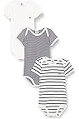 Petit Bateau A01TC, Body a Rayas de Manga Corta Unisex bebé (Pack de 3), , 6 meses