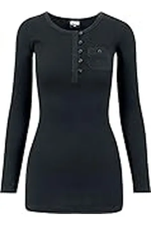 Urban classics Ladies Long Rib Pocket Turnup tee Camiseta, , XS para Mujer