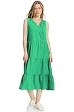 CECIL Linen_li/CV Solid Midi Dress Vestido, , XL para Mujer