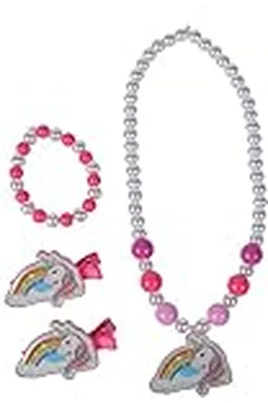 Simba Steffi Love Girls 105562479 - Juego de joyas de unicornio, 1 collar con colgante, 2 pinzas para el pelo con logotipos, 1 pulsera, unicornio, poni, arco iris, a partir de 3 años, Perla, Perla