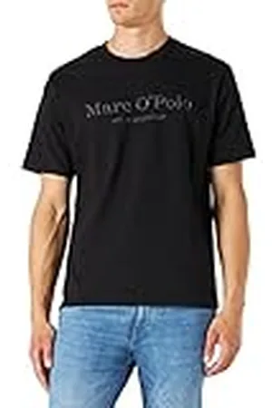 Marc O’ Polo Marc OߴPolo Hombre Camiseta de punto de algodón orgánico con cuello redondo, (Black), L
