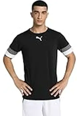 PUMA TeamRISE, para Hombres, Manga corta, Jersey, Black-Smoked Pearl- White, M