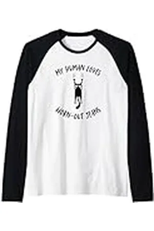 My Human Loves Stuff My Human Loves Worn-Out Jeans - Cat Parent Hobby Lover Camiseta Manga Raglan