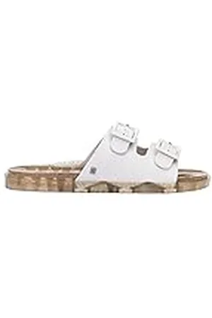 Melissa Anuncio Ancho Zuecos Mujer Mules Zapatos, White, 40 EU, Tipo Ballet