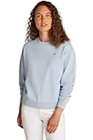 Tommy Hilfiger Sudadera Mujer Contrast Flag Regular Fit, Azul (Breezy Blue), L