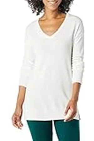 Amazon Jersey Tipo Túnica Ligero de Manga Larga y Cuello en Pico (Disponible en Tallas Grandes) Mujer, , M