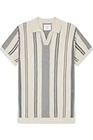Springfield SPRINGFILED Jersey Manga Corta Cuello Polo Rayas, Camisa de Polo Hombre, Grey, L