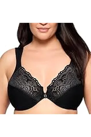 Glamorise Front Close Underwire Bra, Sujetador con copa completa para Mujer, Negro, 110E