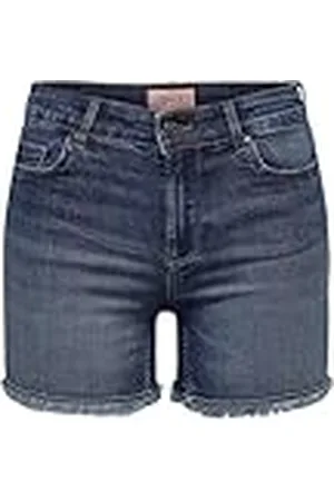 ONLY Denim Shorts ONLBLUSH Mid Waist Regular Fit Denim Shorts Dark Blue Denim XL Dark Blue Denim XL