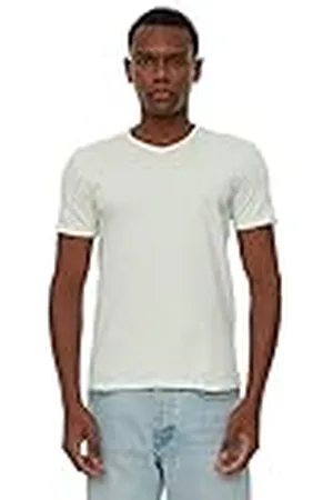 Trendyol Mint Basic Slim Fit 100% algodón, Cuello en V, Manga Corta Camiseta, , L para Hombre