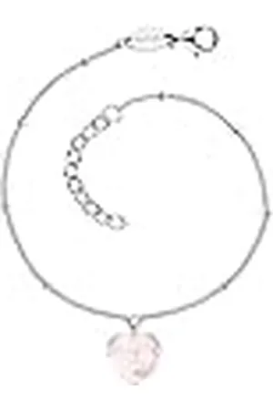 Engelsrufer ERB-HEART-RQ - Pulsera con colgante de corazón de plata de ley y cuarzo rosa en color plateado y rosa, longitud: 17 + 3 cm, 20cm, Plata, cuarzo rosa