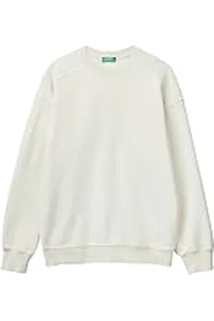 Benetton Jersey G/C M/L 3nmeu109t Sudadera sin Capucha, Color Blanco Hombre
