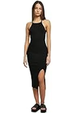 Urban classics Vestido para Mujer de Punto de Costilla Midi Cruzado, , M